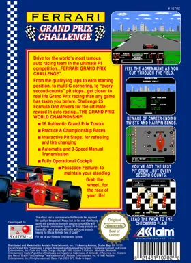 Ferrari Grand Prix Challenge (Europe) box cover back